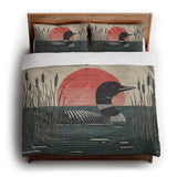 Sunset Loon king - cotton - White Backing