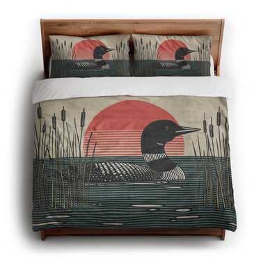 Sunset Loon king - cotton - White Backing