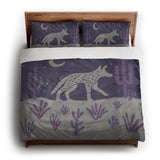 Desert Coyote Eggplant & Dusty Purple king - cotton - White Backing
