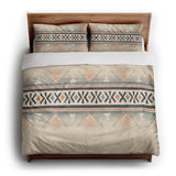 Loxcie Ivory & Blue king - cotton - White Backing