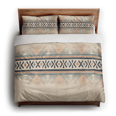 Loxcie Ivory & Blue king - cotton - White Backing