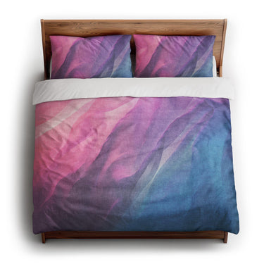 Cirrus Blue & Magenta king - cotton - White Backing