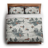 Gone Fishing king - cotton - White Backing