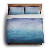 Micah Watercolor Blue & Teal king - cotton - White Backing