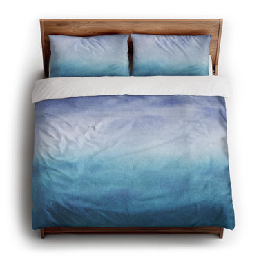 Micah Watercolor Blue & Teal king - cotton - White Backing