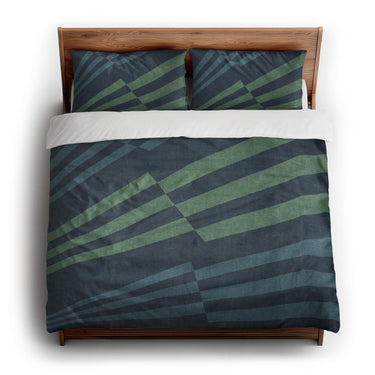 Prisma Blue & Green king - cotton - White Backing