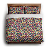 Pixel Mosaic Multicolor Midtone king - cotton - White Backing