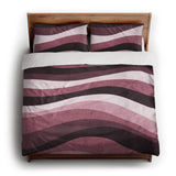 Sinuous Maroon Monochrome king - cotton - White Backing