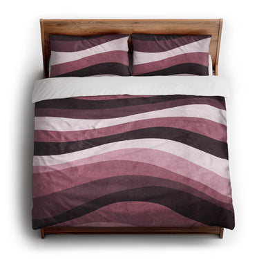 Sinuous Maroon Monochrome king - cotton - White Backing