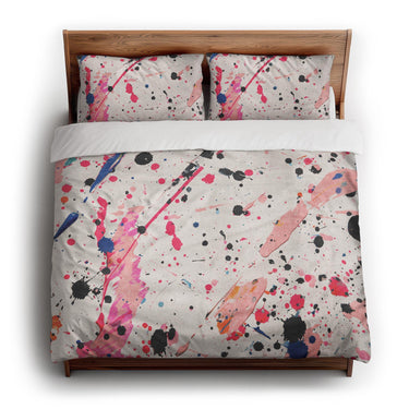 Kayla Paint Splatter king - cotton - White Backing