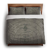 Solar System Taupe & Forest king - cotton - White Backing