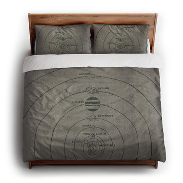 Solar System Taupe & Forest king - cotton - White Backing