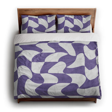 Twyla Checkered Periwinkle king - cotton - White Backing