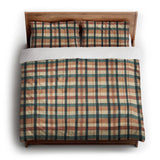 Brenton Plaid Taupe Teal king - cotton - White Backing