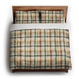 Madras Plaid Taupe Green king - cotton - White Backing