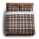 MacPherson Plaid Navy & Gold king - cotton - White Backing