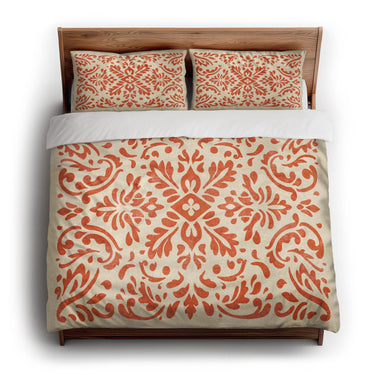 Floranna Ivory & Orange king - cotton - White Backing