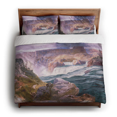 Shoshone Falls of the Great Idaho Snake River by Thomas Moran king - cotton - White Backing
