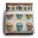 Pop Art Skulls king - cotton - White Backing