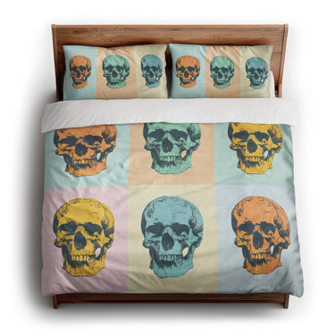 Pop Art Skulls king - cotton - White Backing