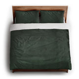 Keanu Watercolor Dark Green Ombre king - cotton - White Backing
