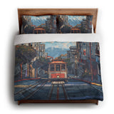 San Francisco Trolley king - cotton - White Backing