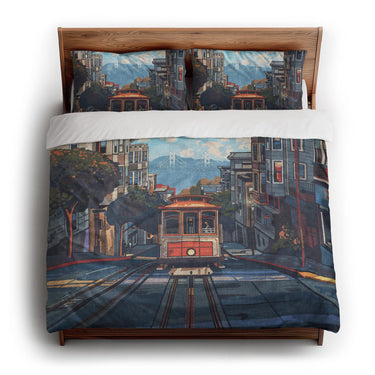 San Francisco Trolley king - cotton - White Backing
