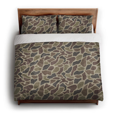 Duck Camo Brown king - cotton - White Backing