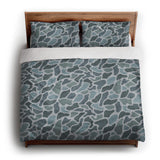 Duck Camo Blue king - cotton - White Backing