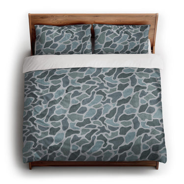Duck Camo Blue king - cotton - White Backing