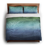 Micah Watercolor Blue & Green king - cotton - White Backing