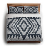 Reyno Navy & Stone king - cotton - White Backing