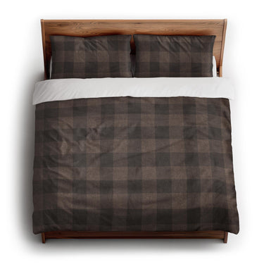 Buffalo Plaid Hickory Brown king - cotton - White Backing