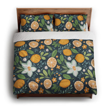 Lemon and Sage king - cotton - White Backing
