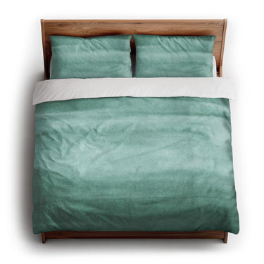 Jacinda Watercolor Teal Ombre king - cotton - White Backing