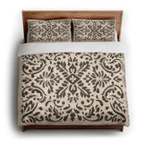 Floranna Ivory & Black king - cotton - White Backing