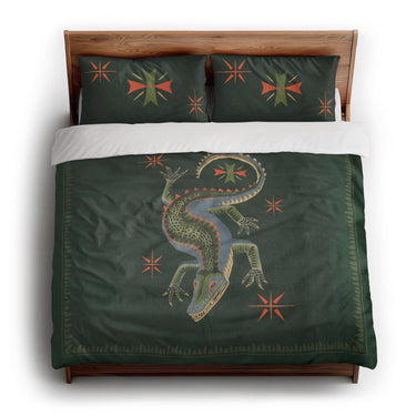 Hungry Alligator Green king - cotton - White Backing