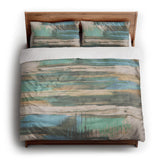Jörgan Teal & Taupe king - cotton - White Backing
