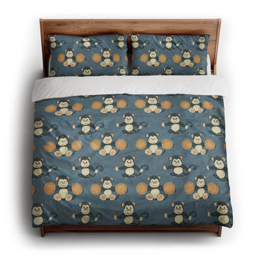 Musical Chimps king - cotton - White Backing