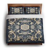 Belinda Navy & Ivory king - cotton - White Backing