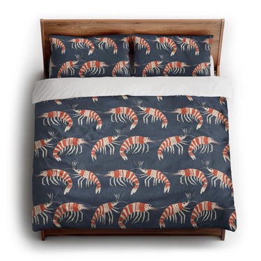 Tribal Prawns king - cotton - White Backing