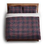 Buffalo Plaid Maroon & Navy king - cotton - White Backing
