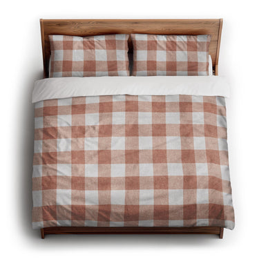 Buffalo Plaid Light Terracotta king - cotton - White Backing