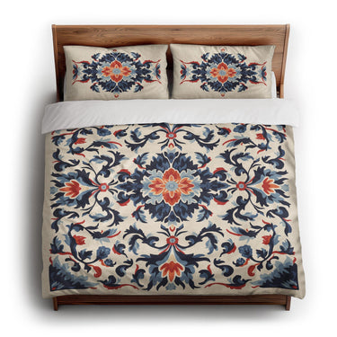 Wilhemina Navy & Red king - cotton - White Backing