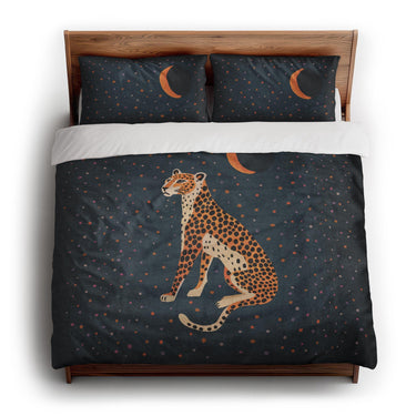 Night Cheetah king - cotton - White Backing