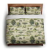 UFO Cow Abduction Toile king - cotton - White Backing