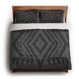Reyno Black & Charcoal king - cotton - White Backing