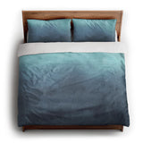 Kieran Watercolor Teal Ombre king - cotton - White Backing
