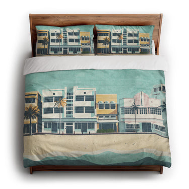 Art Deco Beach king - cotton - White Backing