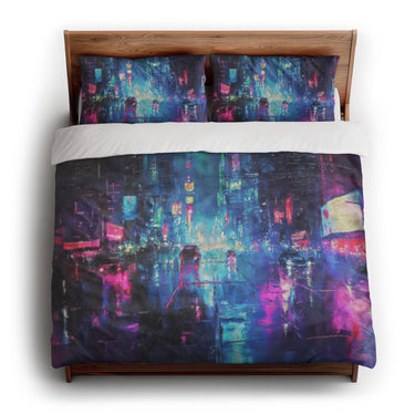 Dystopia Cityscape king - cotton - White Backing